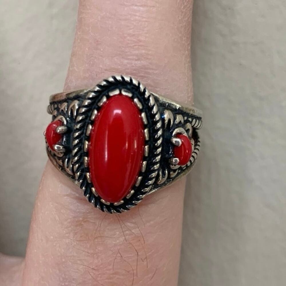 Carolyn Pollack Design Sterling Silver Relios Three Stone Ring Sz 9 Southwest - Picture 7 of 7